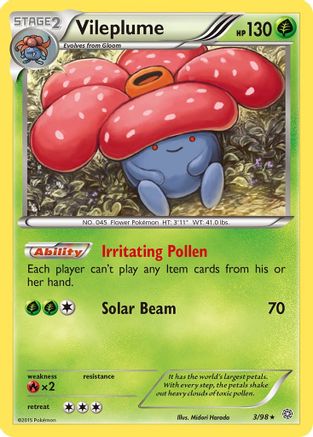 Vileplume - 3/98 - Rare - Reverse Holo