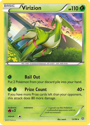 Virizion - 12/98 - Holo Rare - Reverse Holo