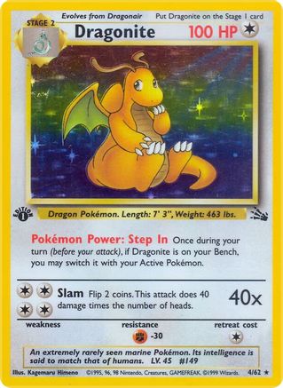 Dragonite 4/62 - Holo Rare - 1st Edition