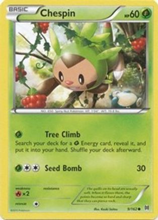 Chespin (9) - 9/162 - Common - Reverse Holo