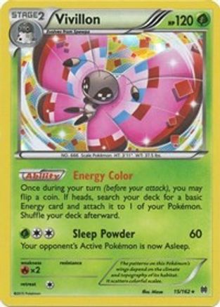 Vivillon - 15/162 - Holo Rare - Reverse Holo