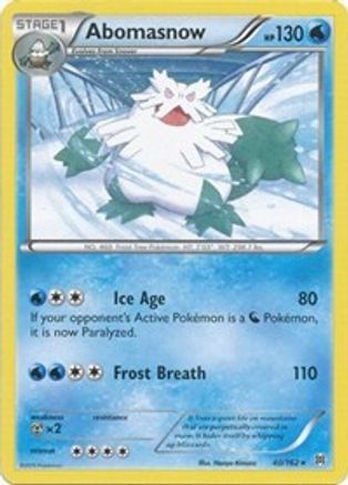 Abomasnow - 40/162 - Rare - Reverse Holo