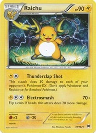 Raichu - 49/162 - Rare - Reverse Holo