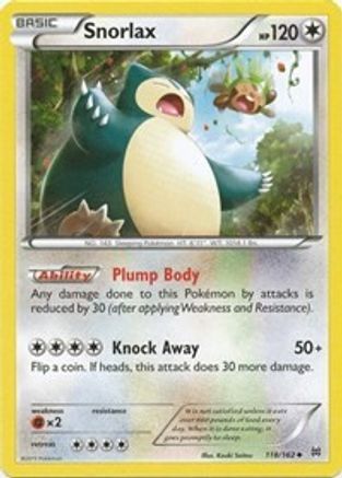 Snorlax - 118/162 - Uncommon - Reverse Holo