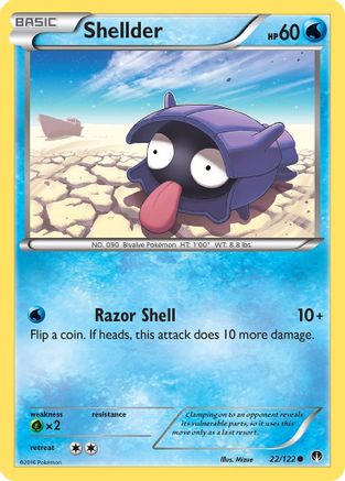 Shellder (22) (22) 022  - Reverse Holofoil XY  BREAKpoint - Common