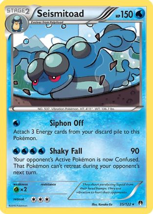 Seismitoad 035  - Reverse Holofoil XY  BREAKpoint - Rare