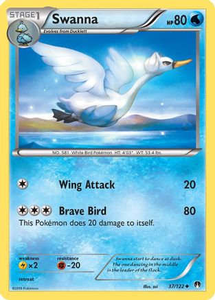 Swanna 037  - Reverse Holofoil XY  BREAKpoint - Uncommon