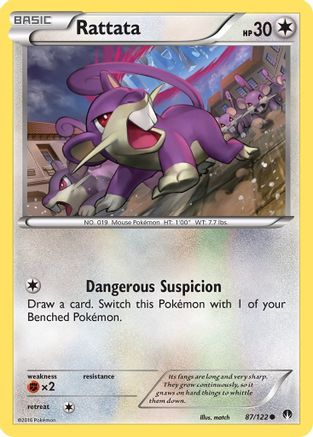 Rattata 087  - Reverse Holofoil XY  BREAKpoint - Common