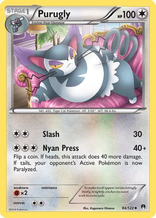 Purugly 094  - Reverse Holofoil XY  BREAKpoint - Uncommon