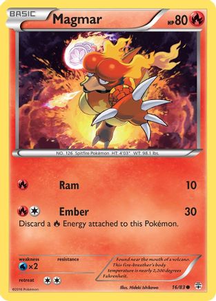 Magmar 016  - Reverse Holofoil Generations - Common