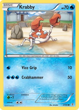 Krabby  - Reverse Holofoil Generations - Common