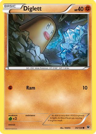 Diglett - 36/124 - Common - Reverse Holo