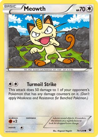 Meowth - 74/124 - Common - Reverse Holo