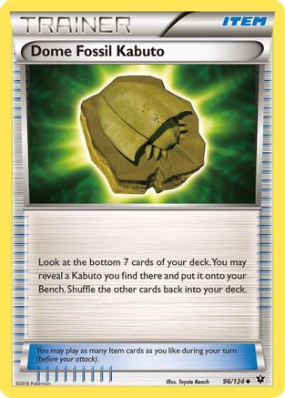 Dome Fossil Kabuto - 96/124 - Uncommon - Reverse Holo