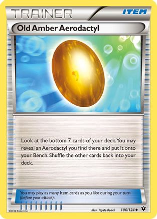 Old Amber Aerodactyl - 106/124 - Uncommon - Reverse Holo