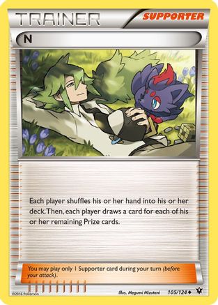 N (Supporter) - 105/124 - Uncommon - Reverse Holo