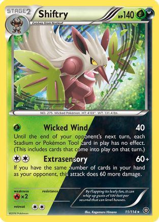 Shiftry - 11/114 - Holo Rare - Reverse Holo