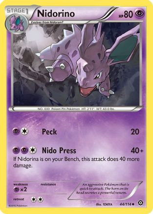 Nidorino - 44/114 - Uncommon - Reverse Holo