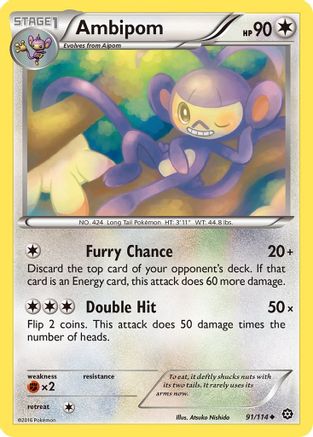 Ambipom - 91/114 - Uncommon - Reverse Holo