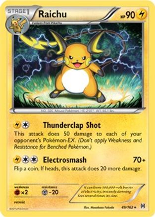 Raichu - 49/162 (XY BREAKthrough) (Cracked Ice Holo) - 49/162 - Holo Rare