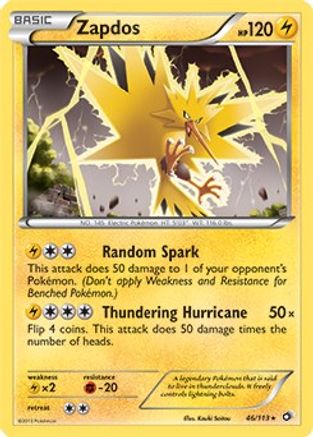 Zapdos (BW Legendary Treasures) - 46/113 - Rare