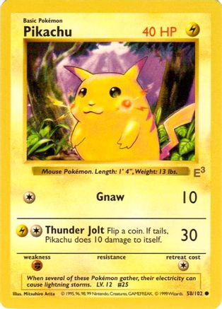 Pikachu (E3 Stamped with Red Cheeks) 058/102  Miscellaneous Cards & Products - Promo