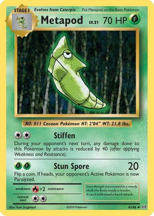 Metapod - 4/108 - Uncommon - Reverse Holo