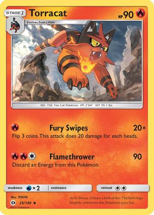 Torracat (025/149) Reverse Holofoil - Uncommon