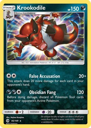 Krookodile - 85/149 - Holo Rare - Reverse Holo