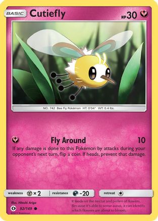 Cutiefly - 92/149 - Common - Reverse Holo