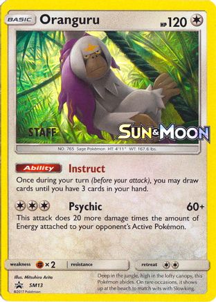 Oranguru - SM13 (Prerelease) [Staff]  - Holofoil SM Promos - Promo