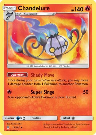 Chandelure 013  - Holofoil SM  Guardians Rising - Holo Rare