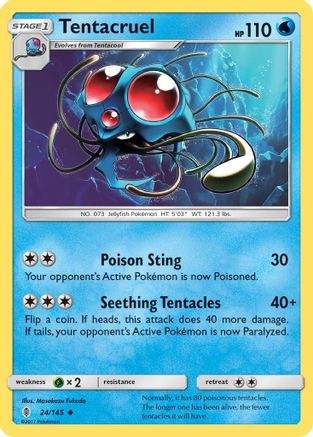 Tentacruel  - Reverse Holofoil SM  Guardians Rising - Uncommon