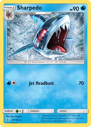 Sharpedo 028  SM  Guardians Rising - Rare