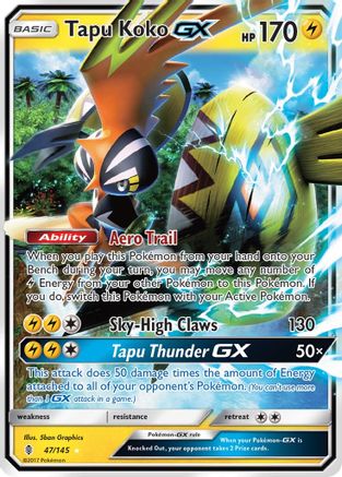 Tapu Koko GX 047  - Holofoil SM  Guardians Rising - Ultra Rare