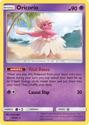 Oricorio (55)  - Reverse Holofoil SM  Guardians Rising - Rare
