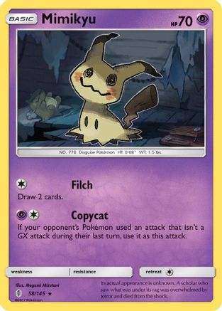 Mimikyu 058  - Reverse Holofoil SM  Guardians Rising - Holo Rare