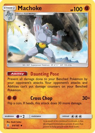 Machoke 064  - Reverse Holofoil SM  Guardians Rising - Uncommon