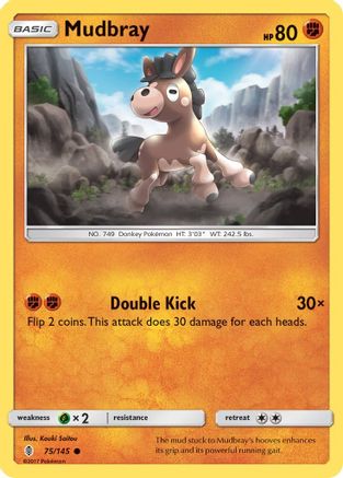 Mudbray  - Reverse Holofoil SM  Guardians Rising - Common