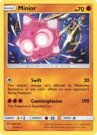 Minior 077  - Reverse Holofoil SM  Guardians Rising - Holo Rare