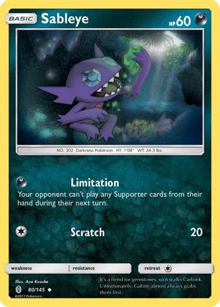 Sableye 080  SM  Guardians Rising - Uncommon