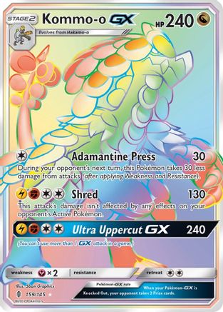 Kommo-o GX (Secret)  - Holofoil SM  Guardians Rising - Secret Rare