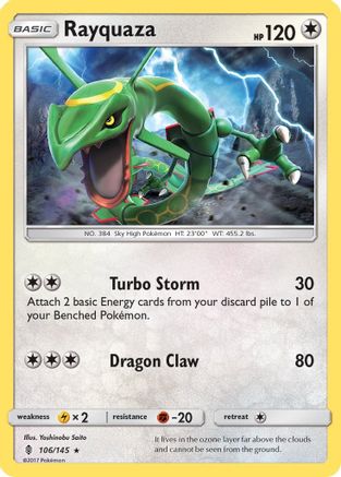 Rayquaza 106  - Reverse Holofoil SM  Guardians Rising - Rare
