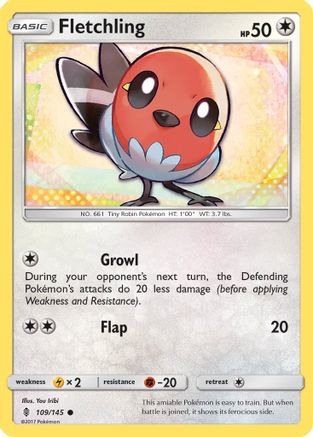 Fletchling 109  SM  Guardians Rising - Common