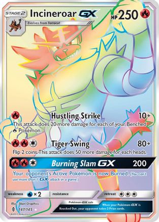 Incineroar GX (Secret) 147  - Holofoil SM  Guardians Rising - Secret Rare