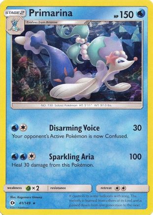 Primarina (Cracked Ice Holo) - 41/149 - Holo Rare