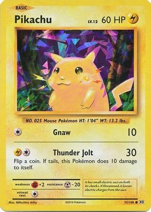 Pikachu (Cracked Ice Holo) - 35/108 - Holo Rare