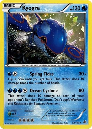 Kyogre (Cracked Ice Holo) - 53/160 - Holo Rare