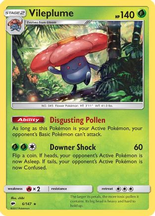 Vileplume 006  - Reverse Holofoil SM  Burning Shadows - Holo Rare
