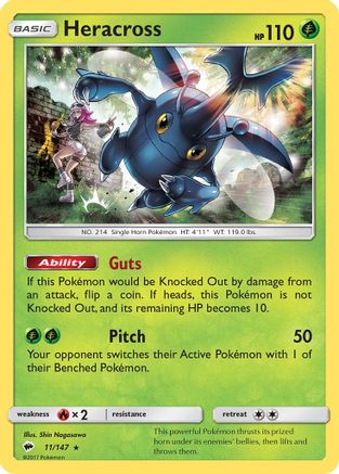 Heracross 011  SM  Burning Shadows - Rare